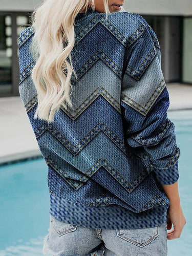 EB | Adelisse Moderner Geometrischer Pullover mit Rundhalsausschnitt