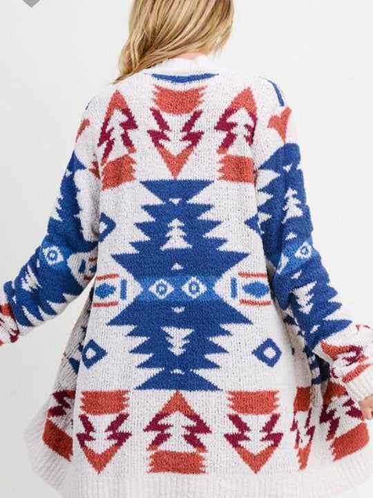 EB | Boheme Cardigan mit Ethnischem Muster Weich und Warm Einzigartiges Design