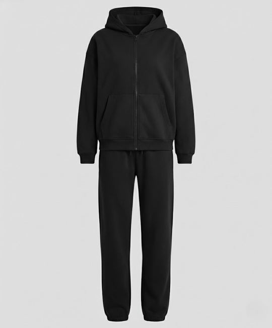 Damen Fleece Jogginganzug mit Kapuze EB