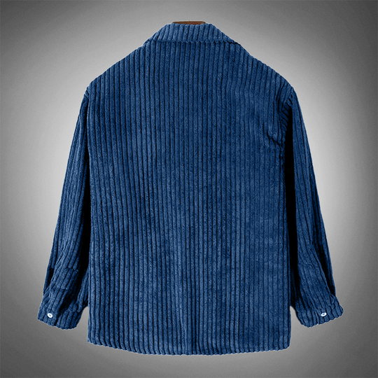 EB - Stilvolles Dunkelblaues Lässiges Corduroy Herbst Overshirt für Männer