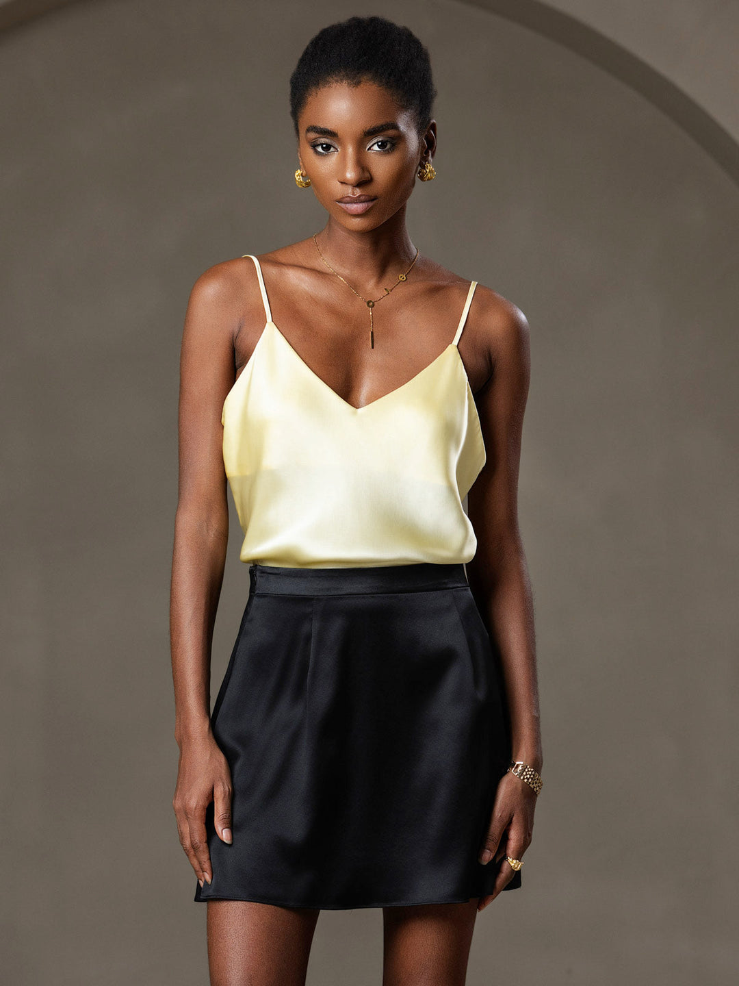 EB | V-Ausschnitt Reine Seide Spaghettiträger Camisole Top