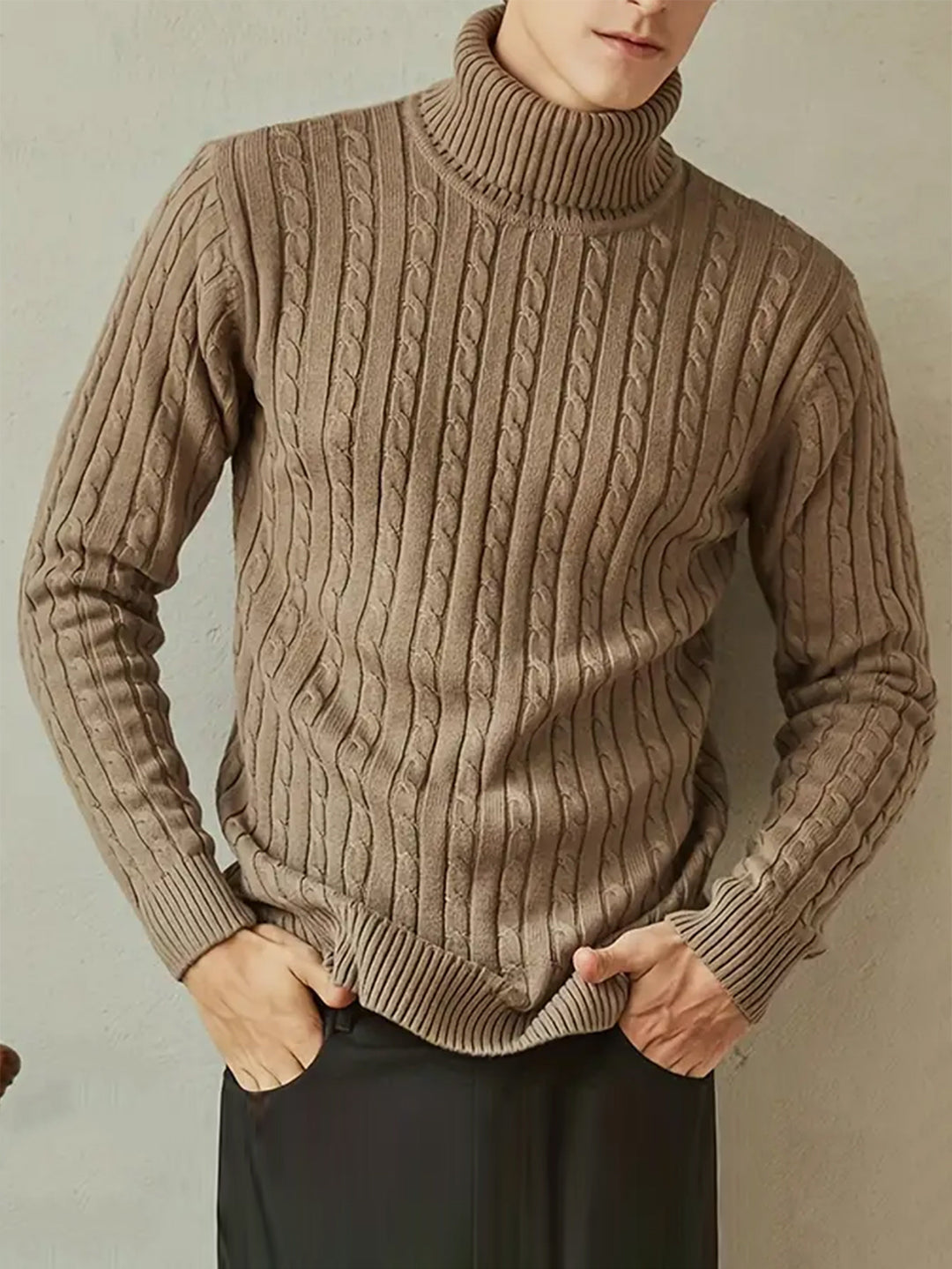 EB | Kabelstrick Rollkragenpullover Weich und Warm Perfekt für Herbst und Winter