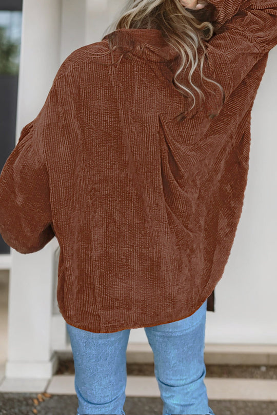 EB | Lockere Hemd Aus Cord Polyester Stilvoll und Bequem