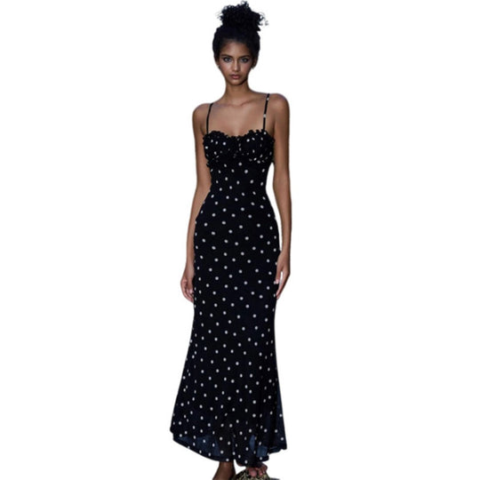 EB | Kleid mit gepunkteten Strapsen mit Neckholder