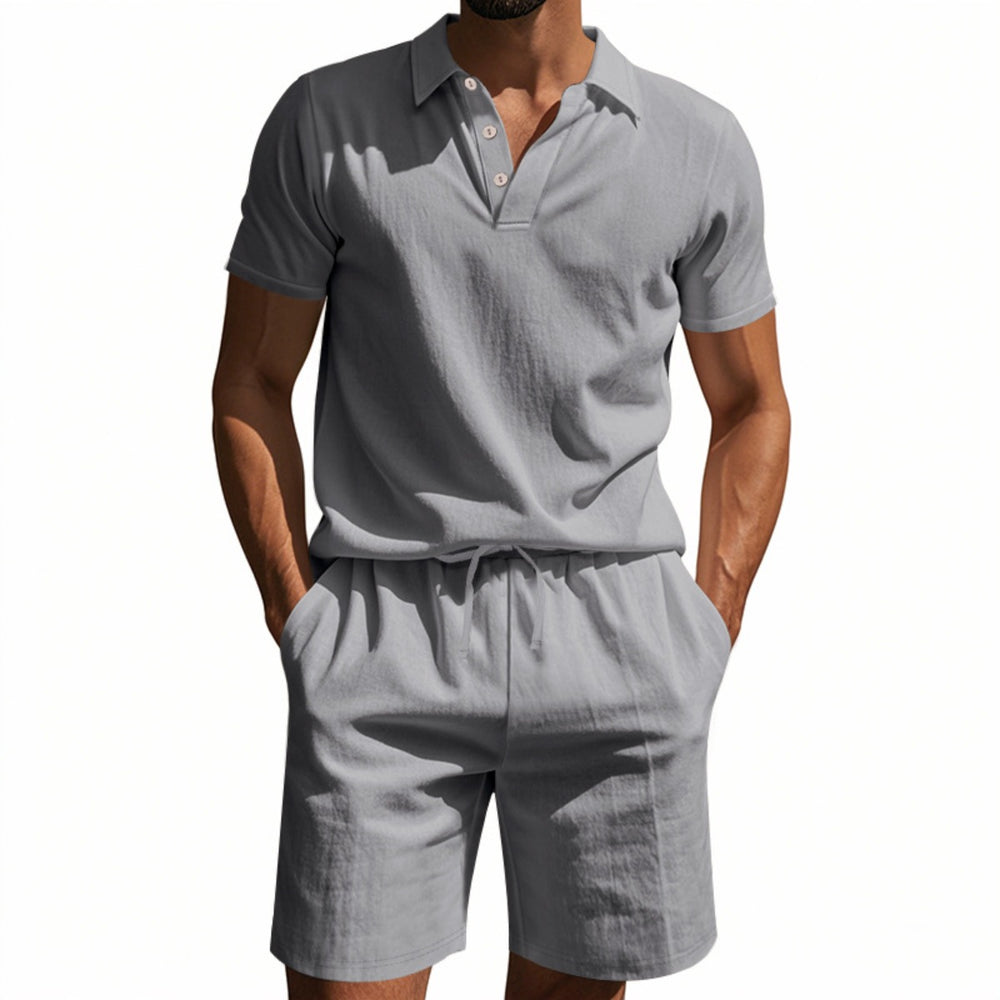 EB | Kurzärmliges Poloshirt und Shorts Strandanzug