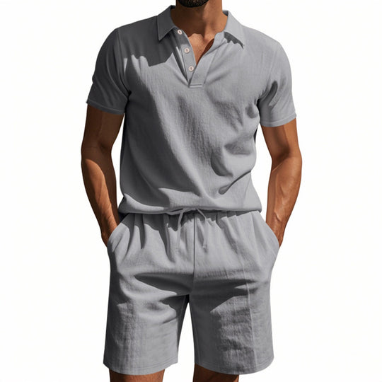 EB | Kurzärmliges Poloshirt und Shorts Strandanzug