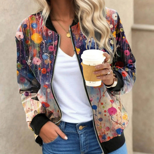 EB | Damen Bomberjacke mit Blumenmuster