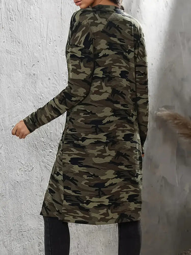 EB | Lange Camo-Jacke - Lockere Passform aus Baumwollmix mit Taschen für Freizeitkleidung