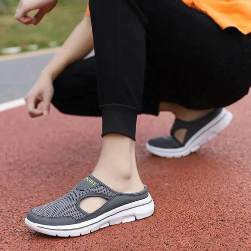 EB Damen Slip-On-Pantoletten aus Mesh mit seitlichen Ausschnitten