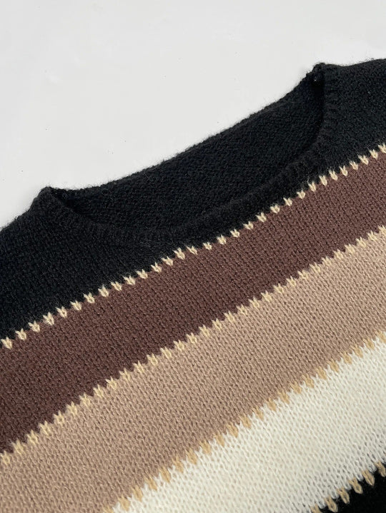 EB | Lockere Pullover mit Streifen in Übergröße