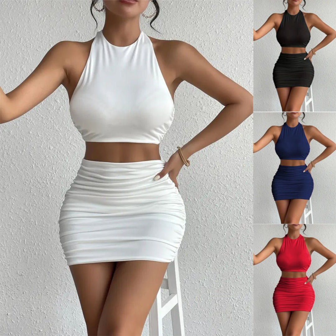EB | Ärmelloses Neck Tube Top Weste Hip Wrap Set