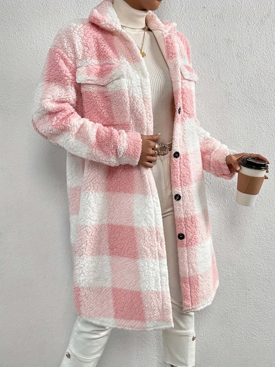EB | Damen Karierter Langarmmantel