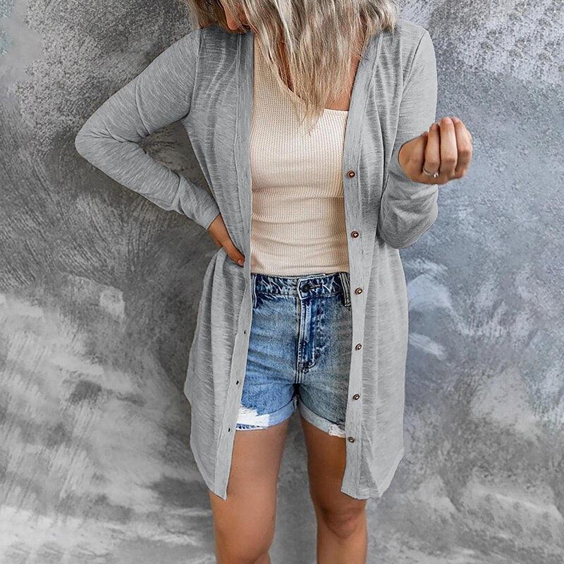 EB | Luftiger Damen Cardigan mit Knöpfen