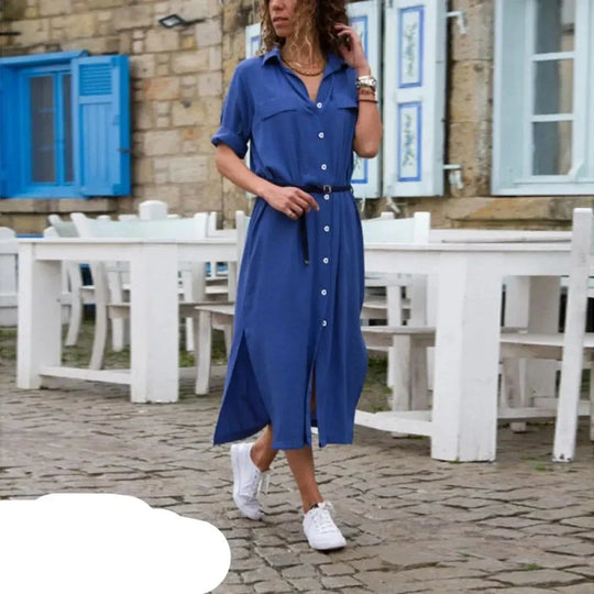 EB | Lässiges Hemdkleid Mit Knöpfen