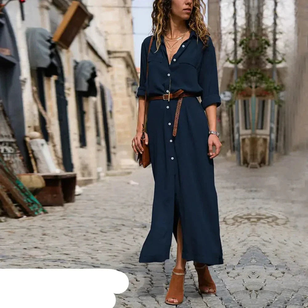 EB | Lässiges Hemdkleid Mit Knöpfen