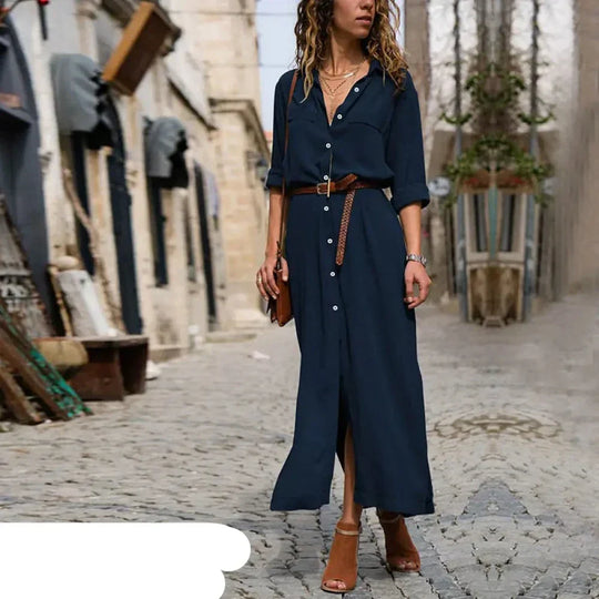 EB | Lässiges Hemdkleid Mit Knöpfen
