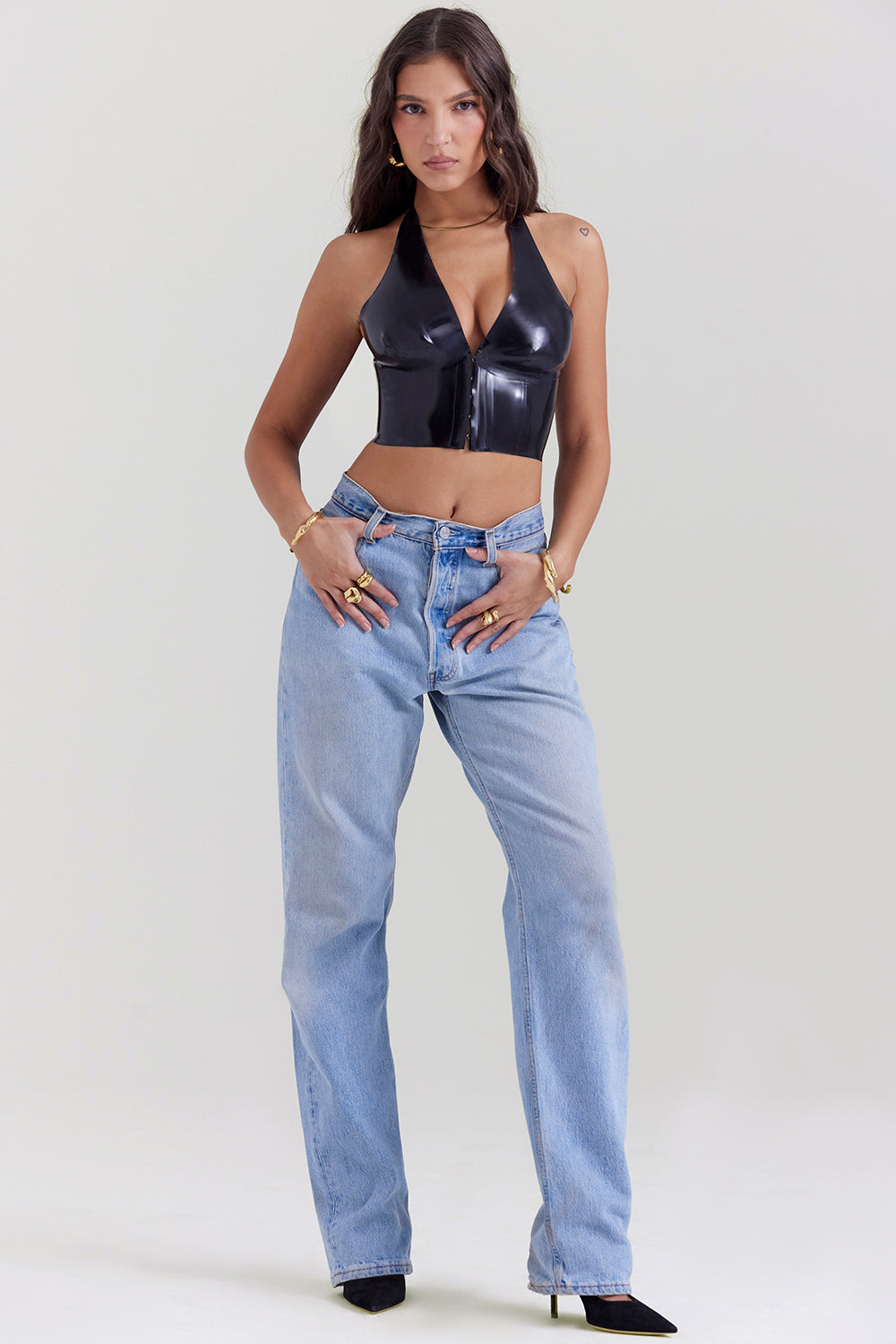 EB | Schwarzes Latex Grime Top