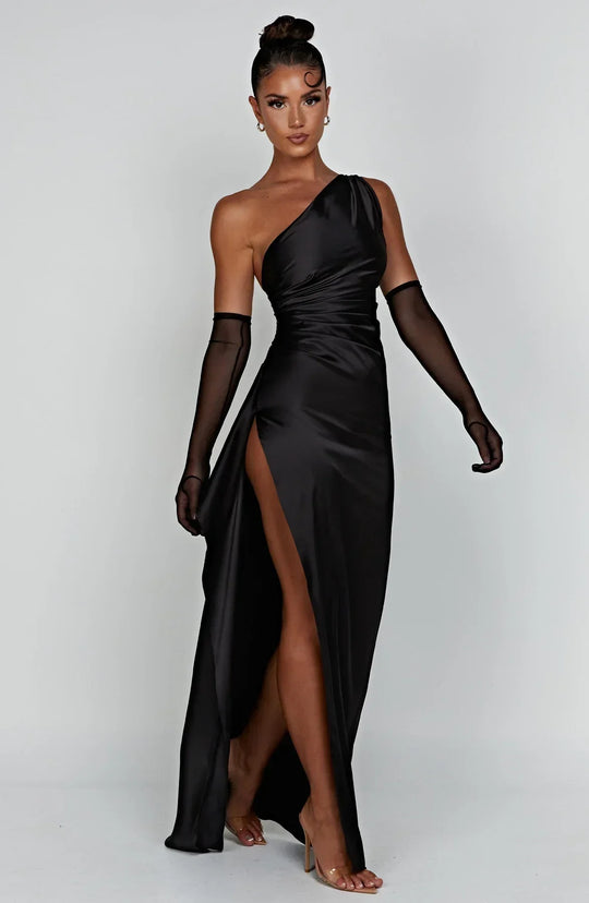 EB | Elegantes Ein-Schulter-Kleid mit Schlitz