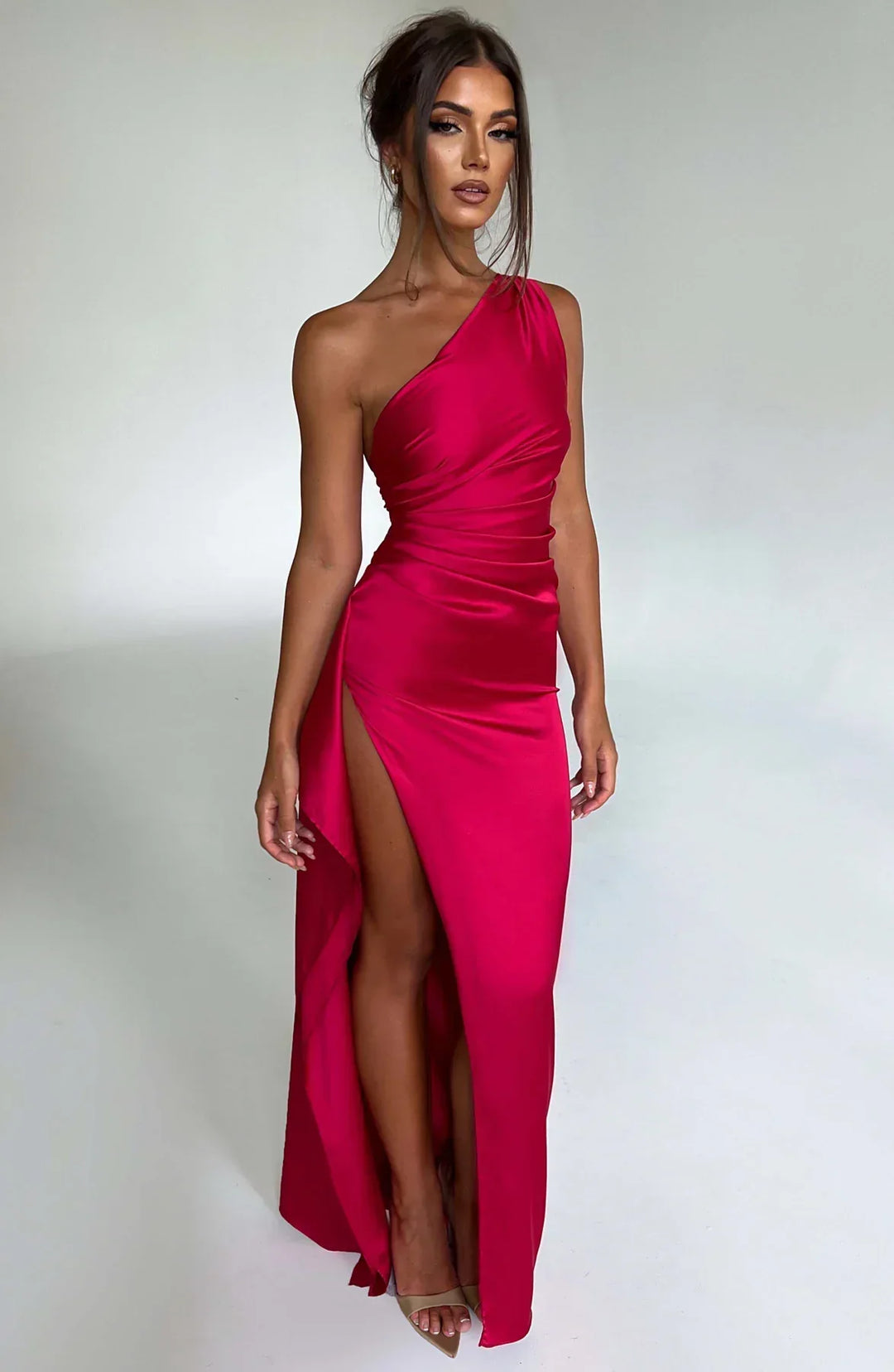 EB | Elegantes Ein-Schulter-Kleid mit Schlitz