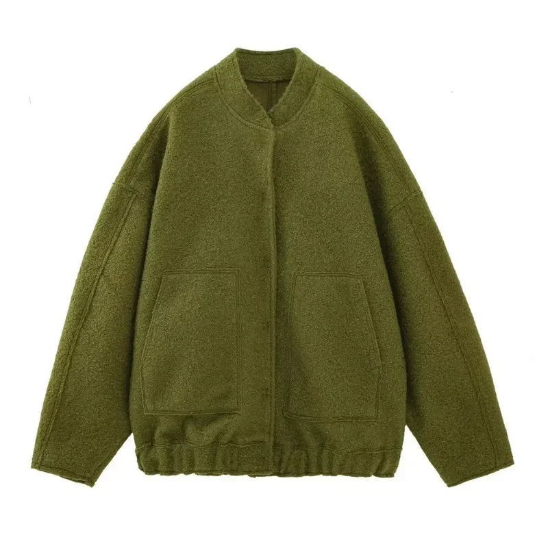 EB | Flauschige Übergroß Jacke mit Taschen