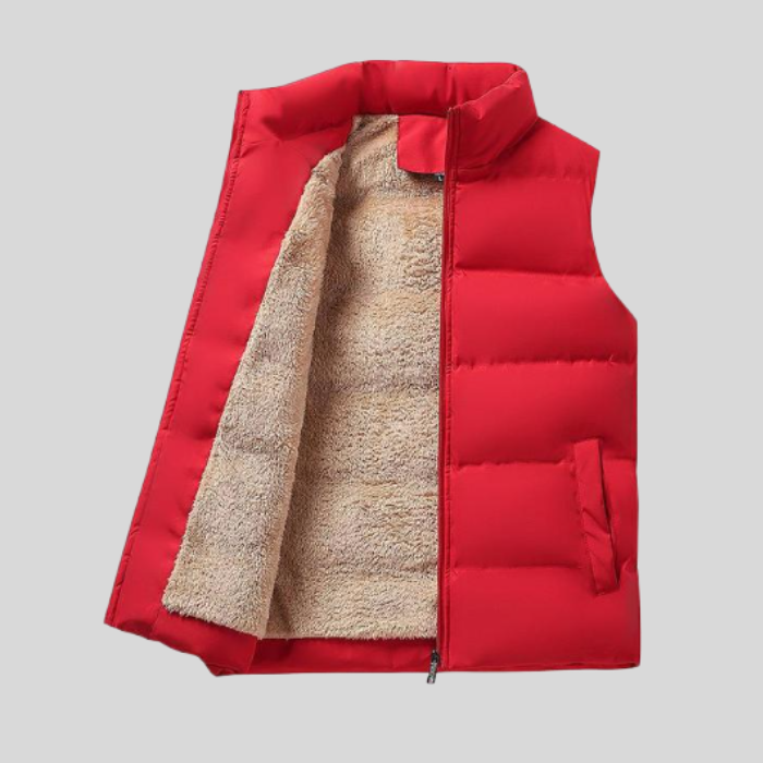 EB | Ärmellose Daunenjacke mit Reißverschluss und Kunstpelzfutter