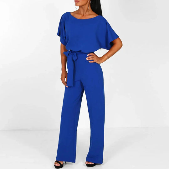 EB | Eleganter Beiger Jumpsuit mit Gürtel