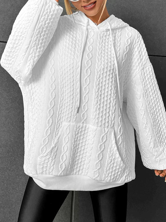 EB | Übergroßer Pullover mit Kapuze und Kordelzug mit Kordelzug