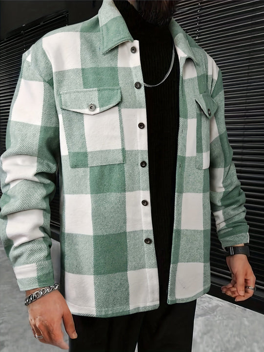 EB | Karierter Hemdjacke Baumwolle Lässig und Trendy
