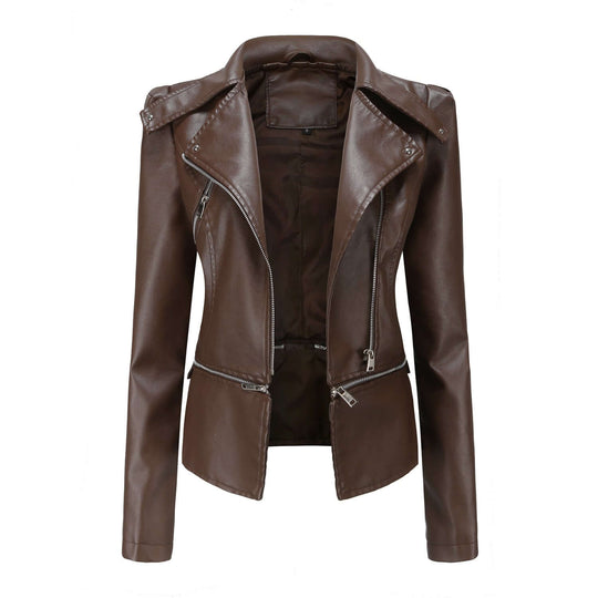 EB | Damen Slim Fit PU-Leder Motorradjacke