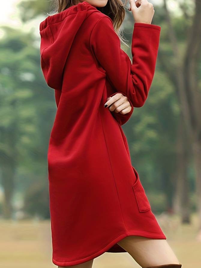 EB | Kapuzenpullover Kleid mit Kapuze und Kängurutasche
