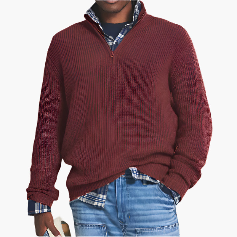 EB | Strickpullover mit Reißverschluss - Business Casual für Alltag & Büro