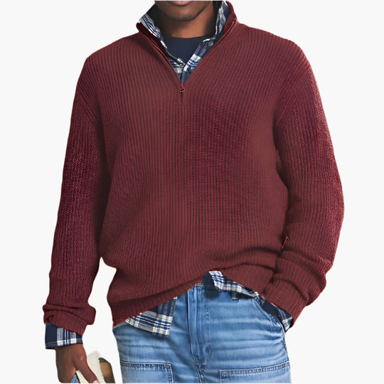 EB | Strickpullover mit Reißverschluss - Business Casual für Alltag & Büro