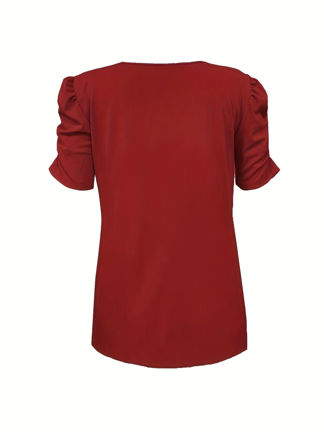 EB | Elegantes Geripptes V-Ausschnitt T-Shirt für Damen