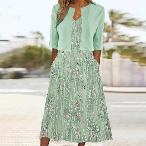 EB – Zweiteiliges Midi-Kleid mit Blumenmuster