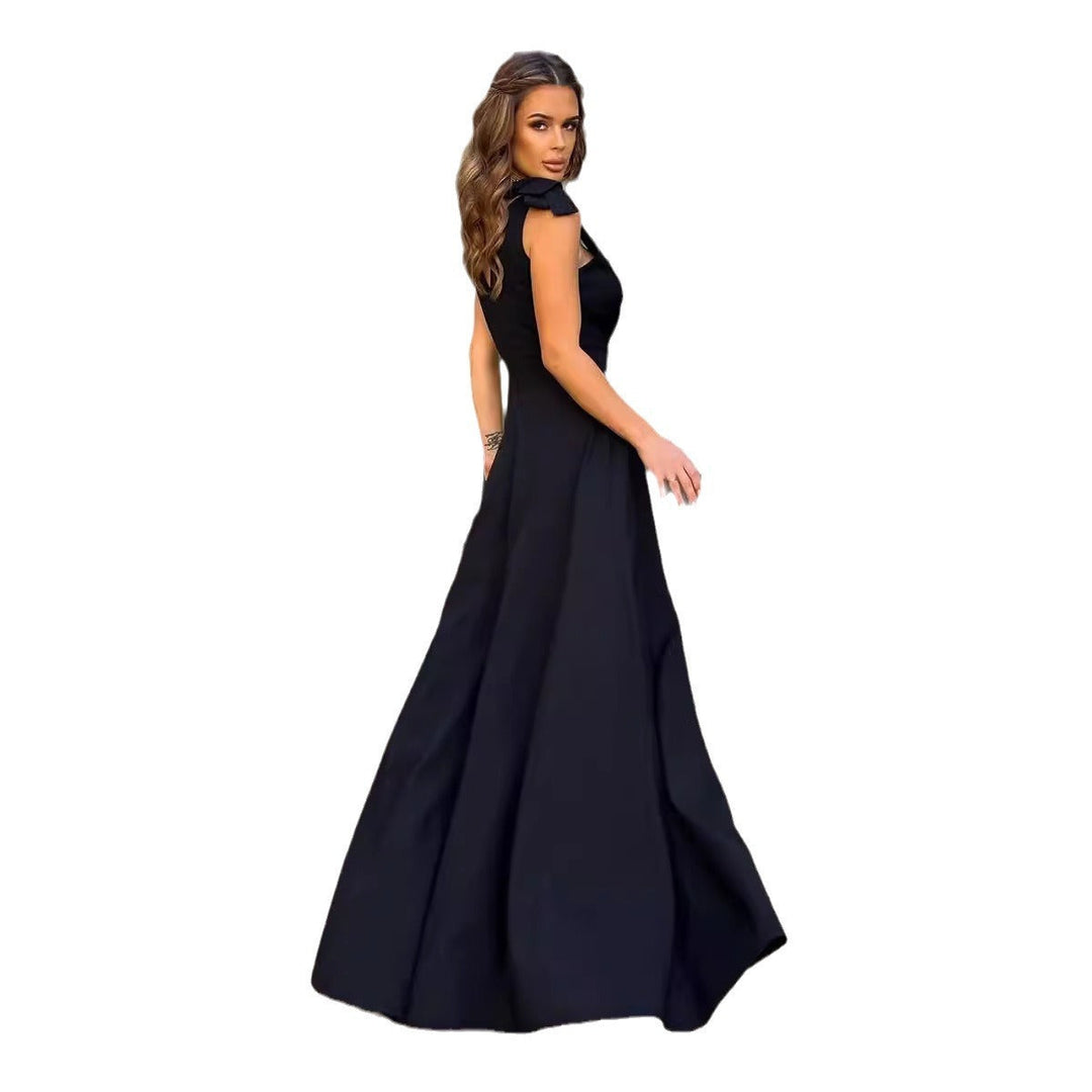 EB | Abendkleid Langer Plissierter Einfarbiger