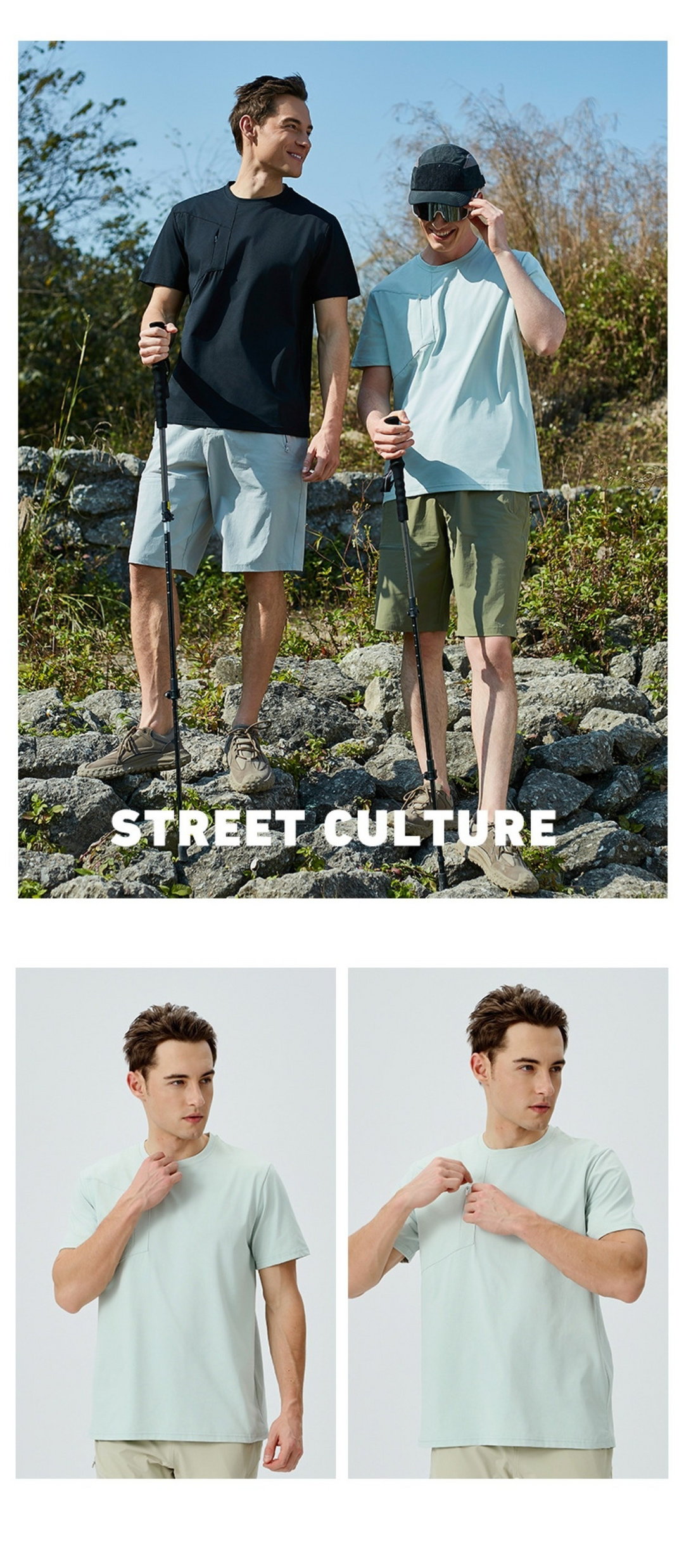 EB | Herren Sport Frühling und Sommer Sonnenschutz kurze Ärmel