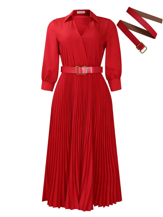 EB | Women 's solide Farbe große Größe Kleid