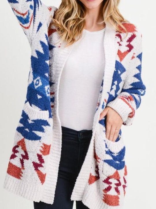EB | Boheme Cardigan mit Ethnischem Muster Weich und Warm Einzigartiges Design