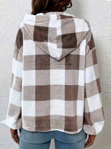 EB | Flannel Karierter Hoodie Baumwolle und Polyester Trendig und Komfortabel