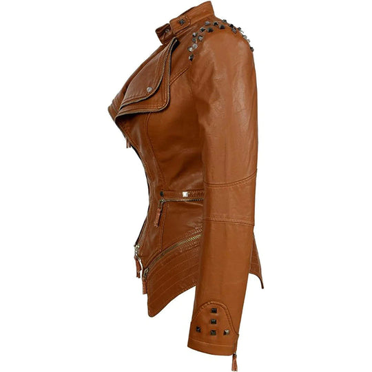 EB | Slim Fit Biker jacke Für Damen Perfekt Für Alltag