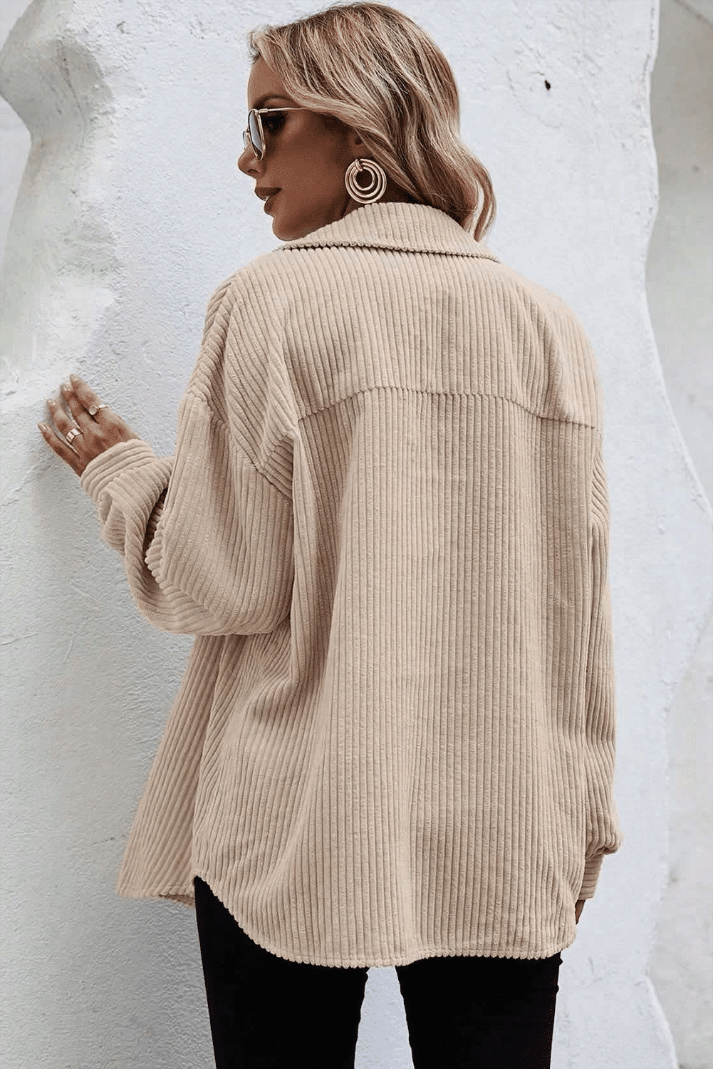 EB | Rippierte Hemdjacke Baumwollmischung Komfortabel und Elegant