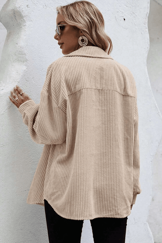 EB | Rippierte Hemdjacke Baumwollmischung Komfortabel und Elegant