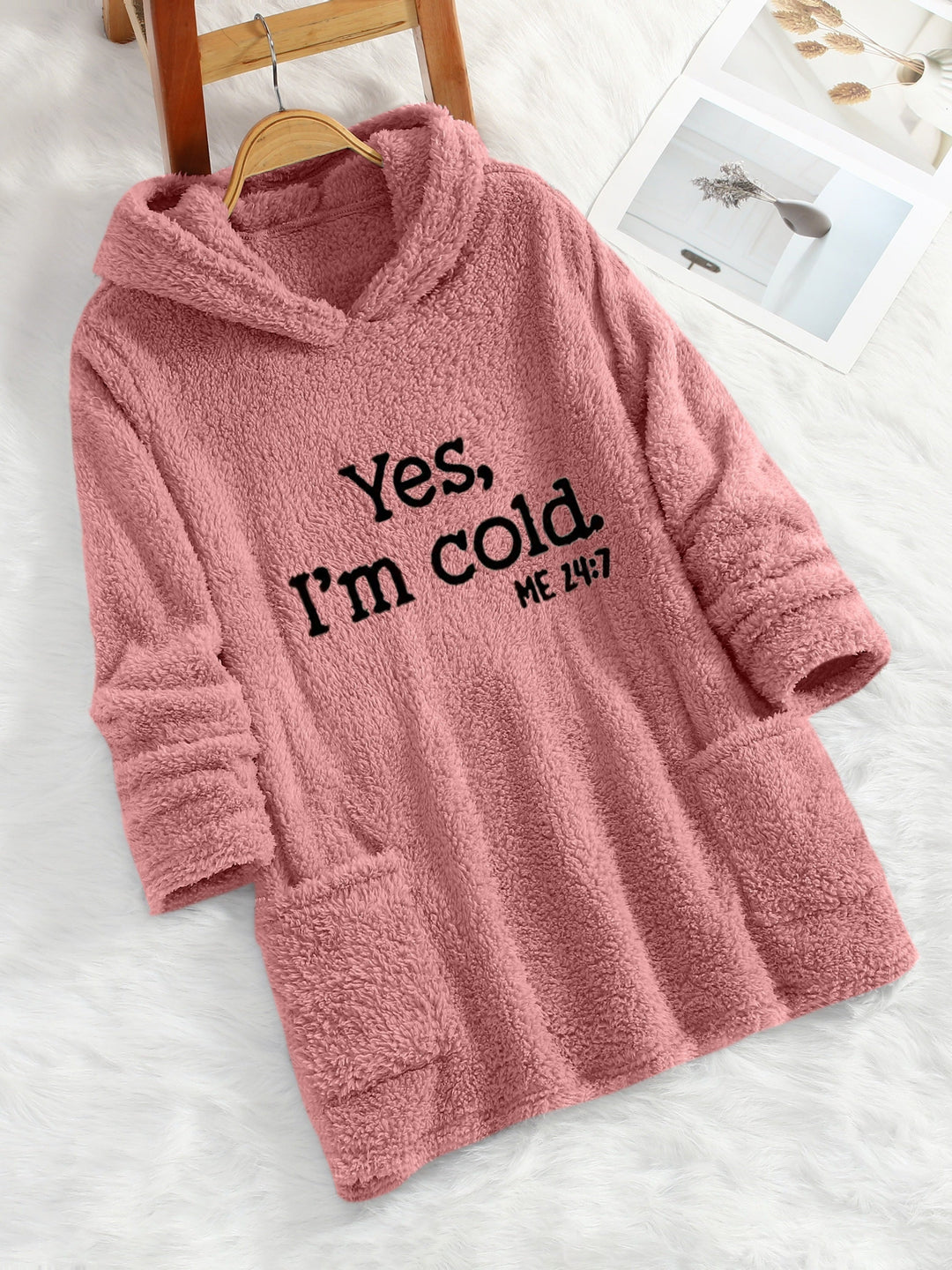 EB | Langer Hoodie mit Print Fleece Wärme und Komfort