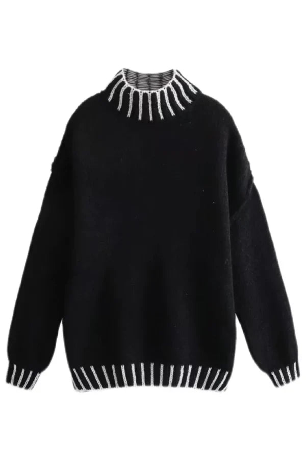 EB | Gemütlicher Rollkragenpullover mit Farbblockmuster
