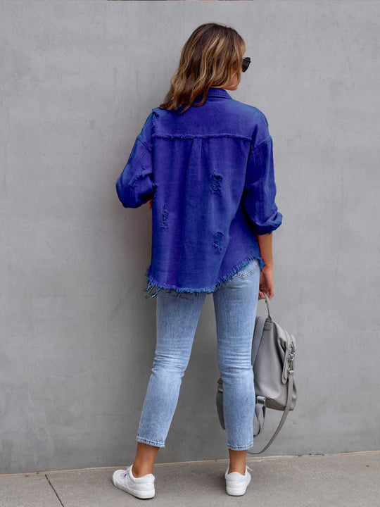 EB | Distressed Drop Shoulder Denimjacke