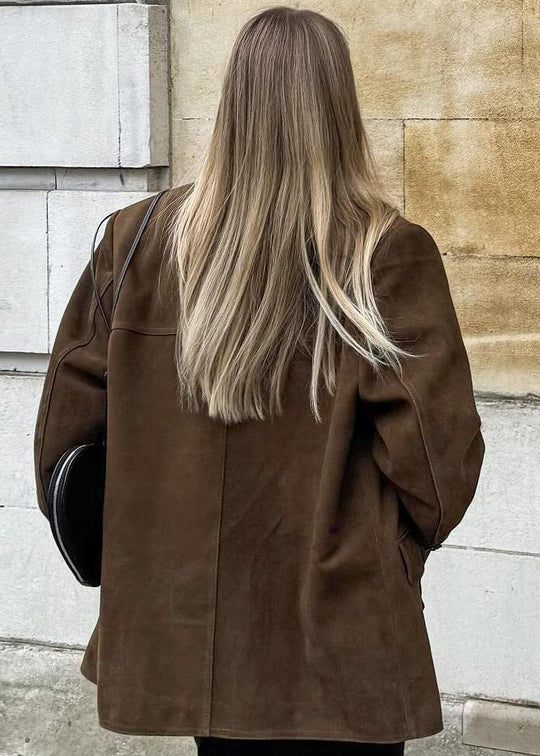 EB | Samt Wildlederjacke mit Retro-Revers