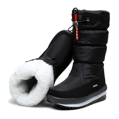 EB | Damen Wasserdichte Mid-Calf Plüsch Stiefel