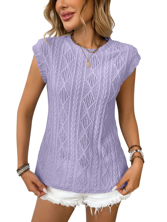 EB | Jacquard T-Shirt mit Rundhalsausschnitt und kurzen Ärmeln