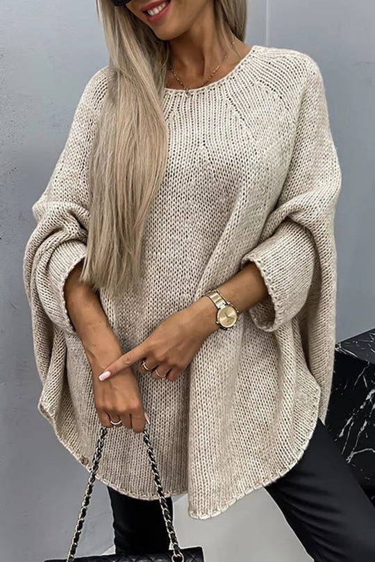 EB | Damen Klassischer Strickpullover - Gemütlicher Rundhalsausschnitt Pullover