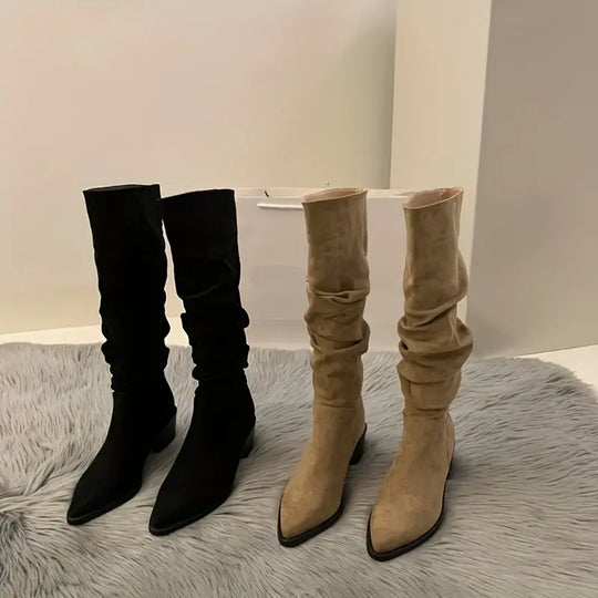 EB | Robuste Stiefel mit Spitzem Zehen und Dicker Ferse für Damen